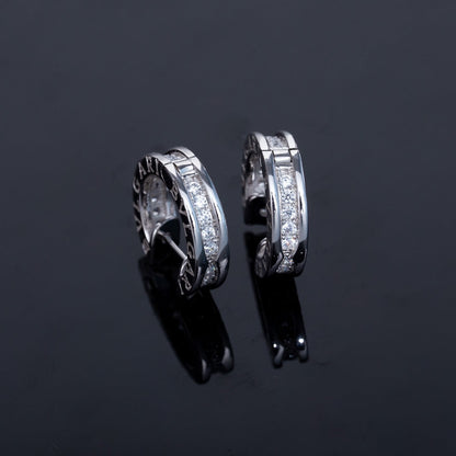 [Kincade Jewelery]ZERO 1 MINI SILVER DIAMOND EARRINGS
