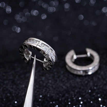 [Kincade Jewelery]ZERO 1 MINI SILVER DIAMOND EARRINGS