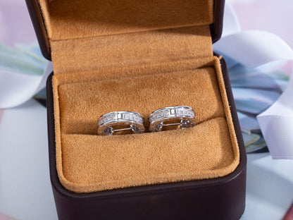 [Kincade Jewelery]ZERO 1 MINI SILVER DIAMOND EARRINGS