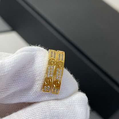 [Kincade Jewelery]LOVE DIAMOND GOLD HOOP EARRINGS