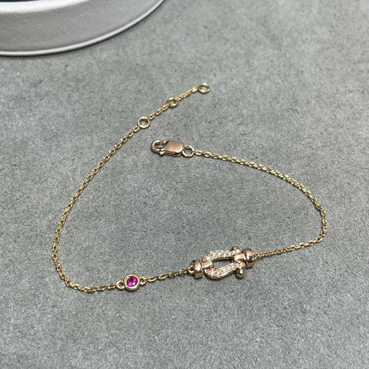 [Kincade Jewelery]FORCE 10 DIAMOND CHAIN LINK PINK GOLD BRACELET