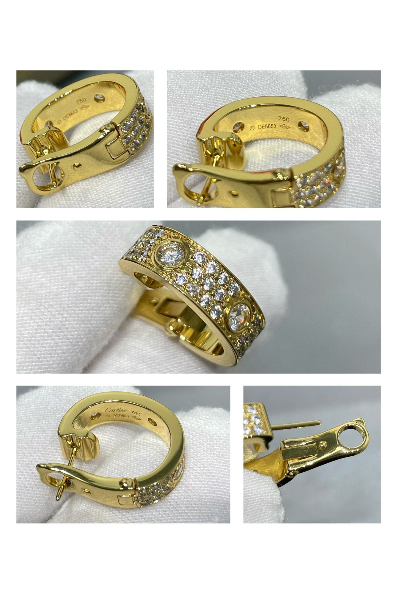 [Kincade Jewelery]LOVE 5.5MM DIAMOND PAVED EARRINGS