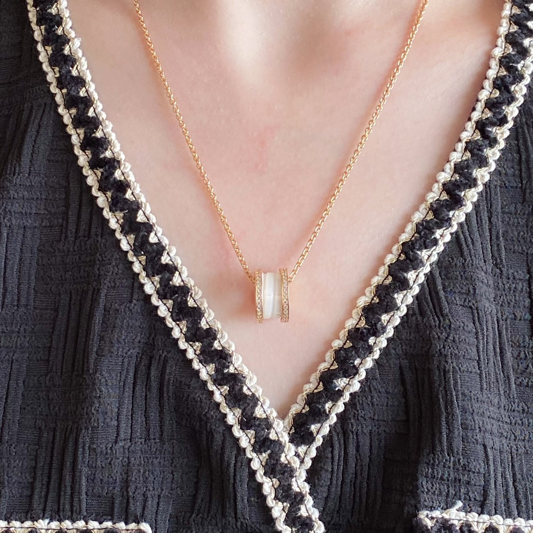 [Kincade Jewelery]ZERO 1 DIAMOND CERAMIC NECKLACE