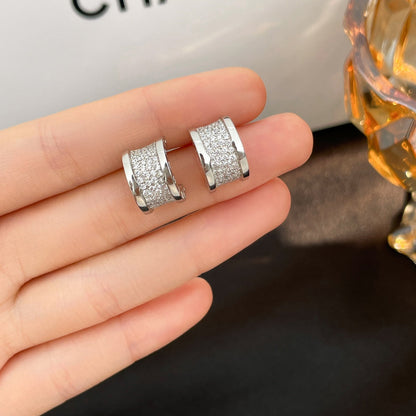 [Kincade Jewelery]ZERO 1 DIAMOND PAVED EARRINGS