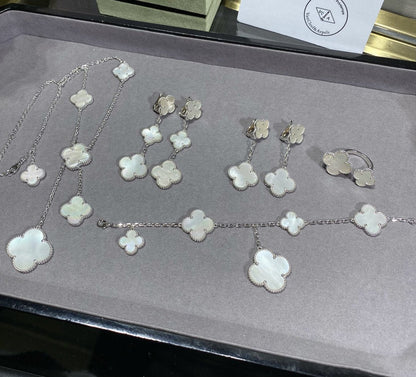 [Kincade Jewelery]Kincade 5 MOTIF WHITE MOP SILVER BRACELET