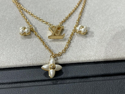 [Kincade Jewelery]FLOWERGRAM GOLD MOP DOUBLE ROW NECKLACE