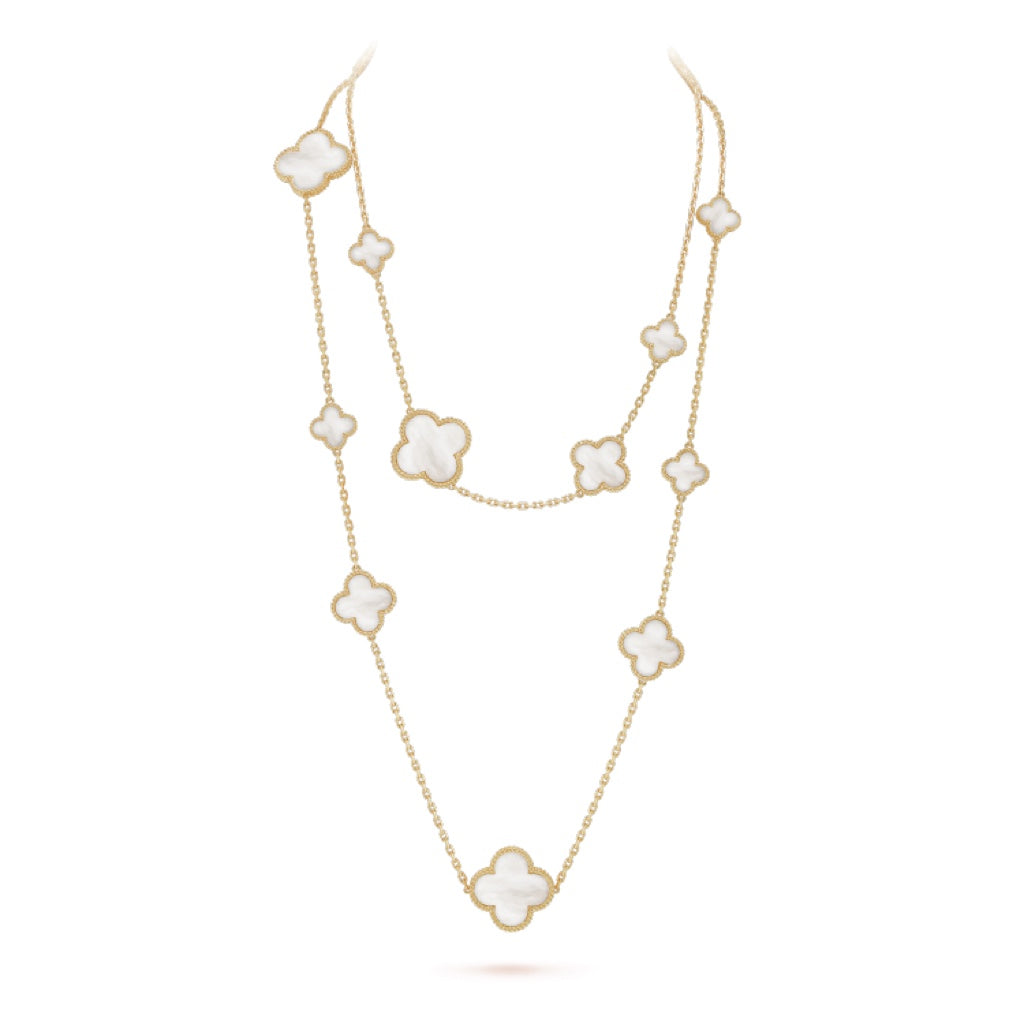 [Kincade Jewelery]Kincade 16 MOTIF WHITE MOP GOLD NECKLACE