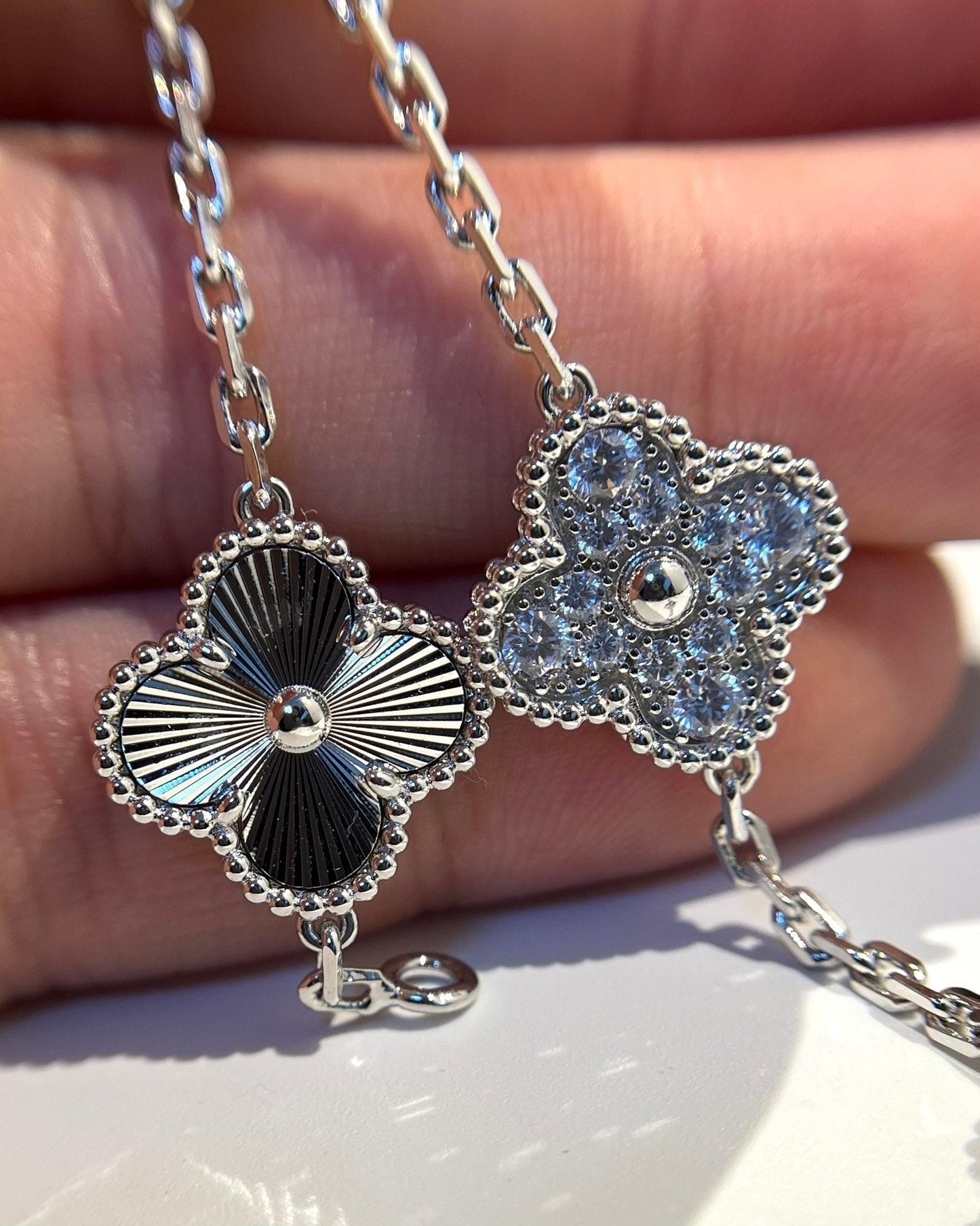 [Kincade Jewelery]Kincade 5 MOTIF SILVER DIAMOND BRACELET