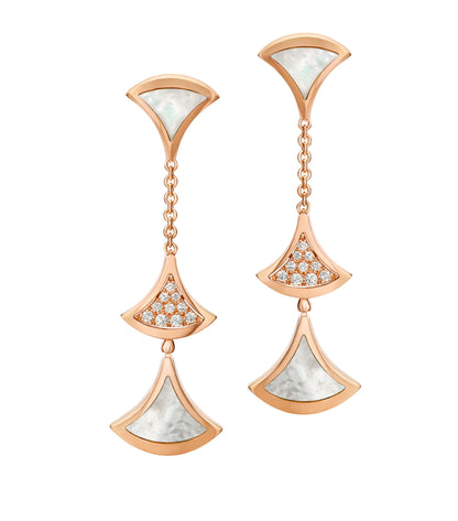 [Kincade Jewelery]DREAM EARRINGS 3 MOTIFS DIAMOND MOP PINK GOLD
