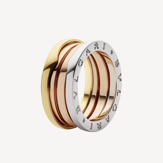 [Kincade Jewelery]ZERO 1 THREE-BAND ROSE WHITE AND YELLOW RING