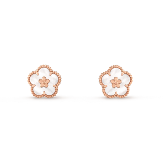 [Kincade Jewelery]LUCKY PINK GOLD WHITE MOP EARRINGS