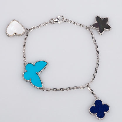 [Kincade Jewelery]LUCKY SPRING SILVER BRACELET 4 MOTIF