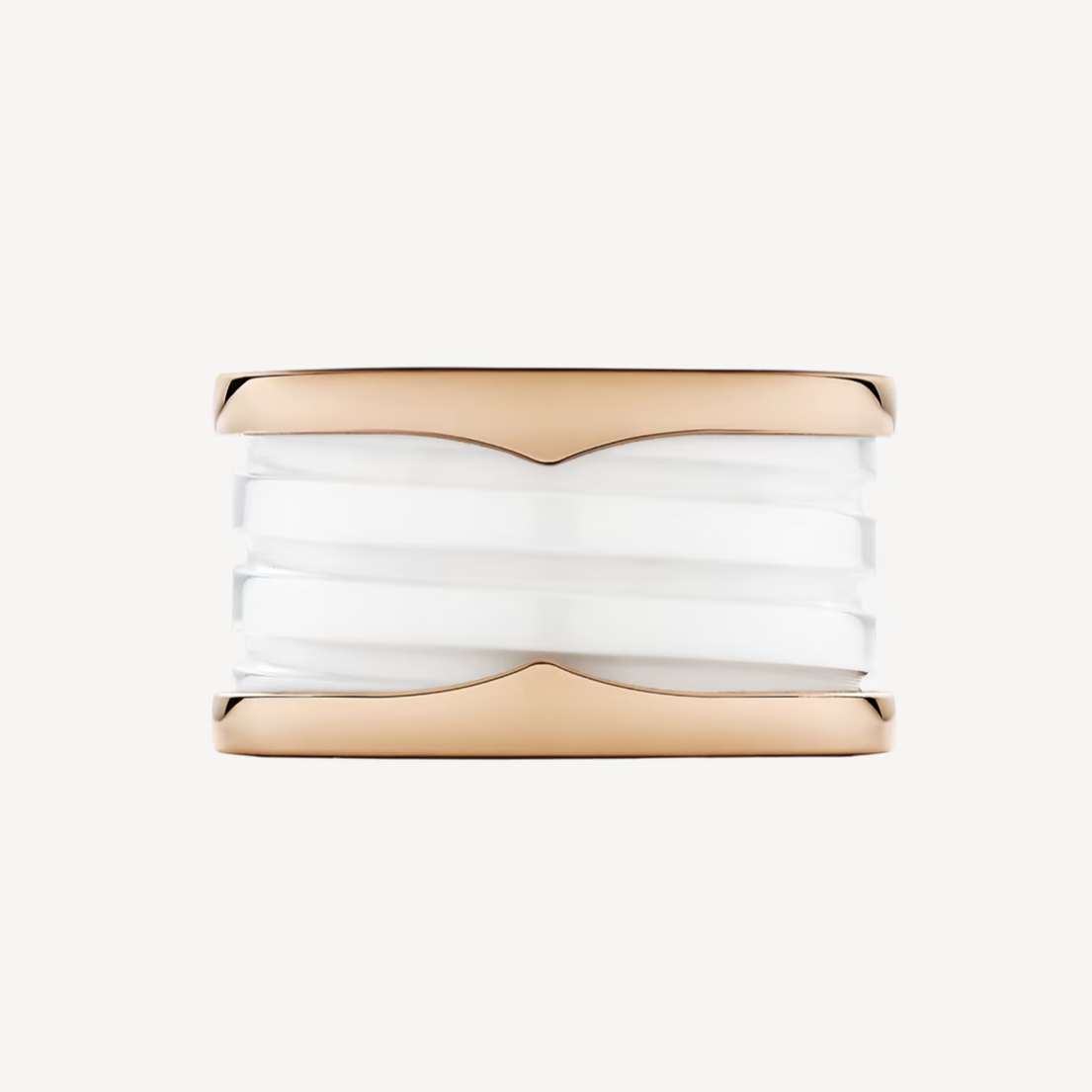 [Kincade Jewelery]ZERO 1 FOUR-BAND LOOPS AND WHITE CERAMIC SPIRAL PINK GOLD RING