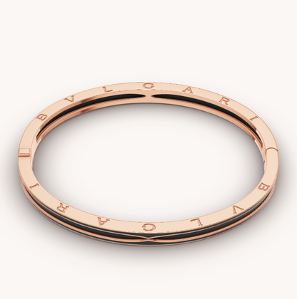 [Kincade Jewelery]ZERO 1 PINK GOLD WITH MATTE BLACK CERAMIC BRACELET