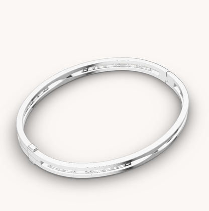 [Kincade Jewelery]ZERO 1 SPIRAL LOGO SILVER BRACELET