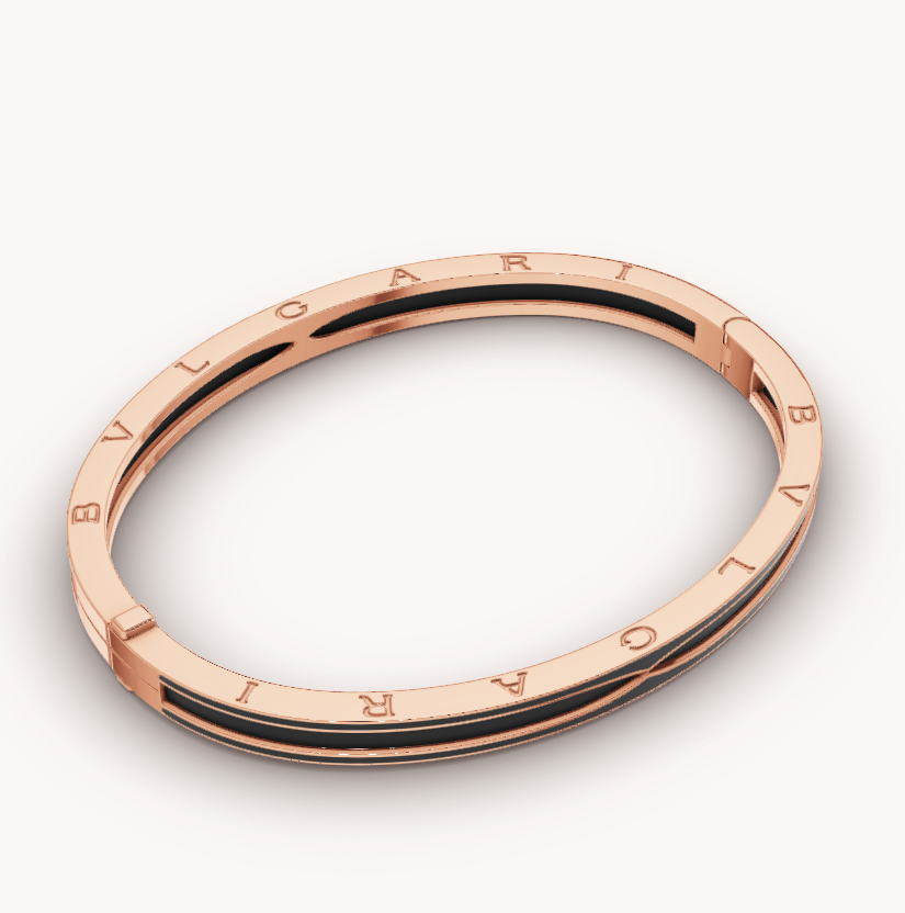 [Kincade Jewelery]ZERO 1 PINK GOLD WITH MATTE BLACK CERAMIC BRACELET