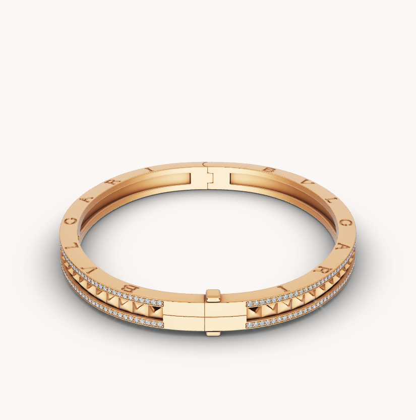 [Kincade Jewelery]ZERO 1 SPIRAL AND PAVED DIAMOND GOLD BRACELET