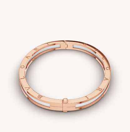 [Kincade Jewelery]ZERO 1 PINK GOLD WITH WHITE CERAMIC BRACELET