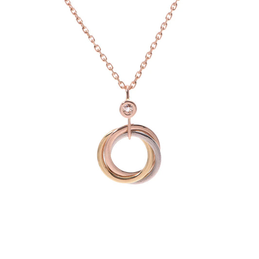 [Kincade Jewelery]TRINITY SILVER GOLD PINK GOLD NECKLACE