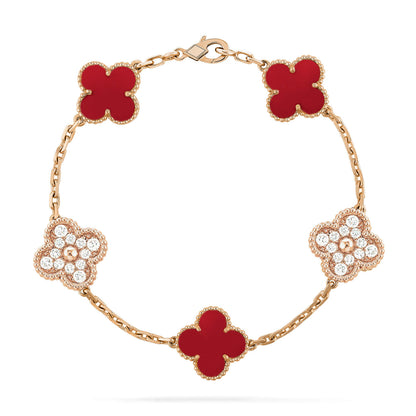 [Kincade Jewelery]Kincade 5 MOTIFS CARNELIAN DIAMOND BRACELET