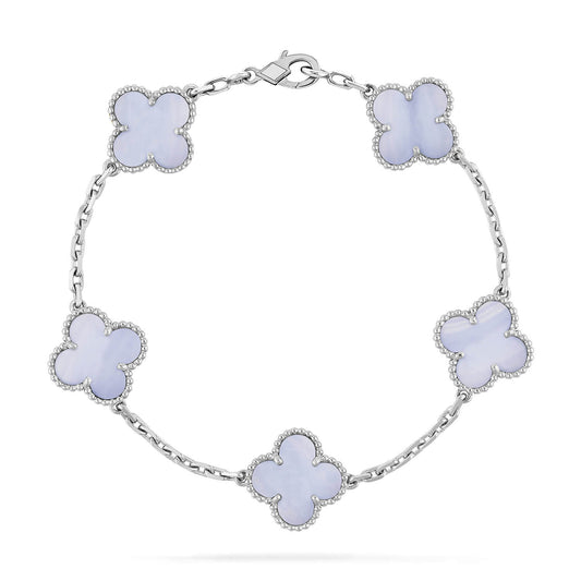 [Kincade Jewelery]Kincade  5 MOTIF PURPLE CHALCEDONY BRACELET SILVER