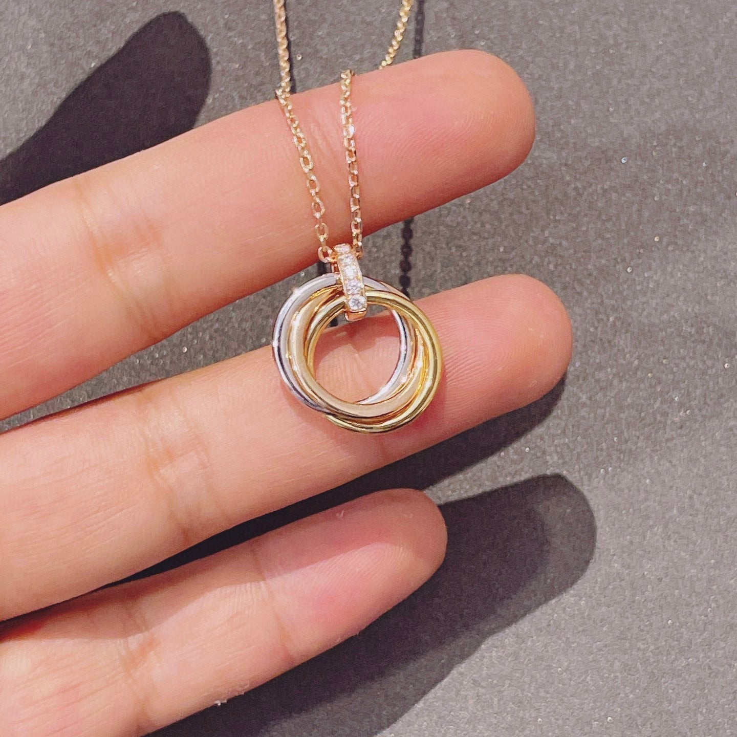 [Kincade Jewelery]TRINITY NECKLACE GOLD  DIAMONDS