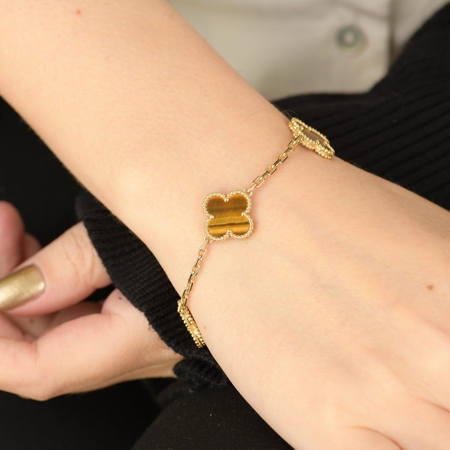 [Kincade Jewelery]Kincade  5 MOTIFS TIGER EYE BRACELET