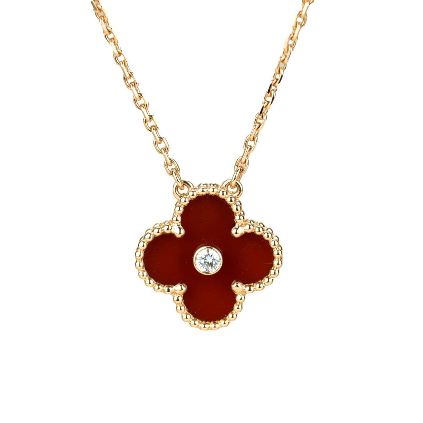 [Kincade Jewelery]Kincade 15MM DIAMOND CARNELIAN NECKLACE