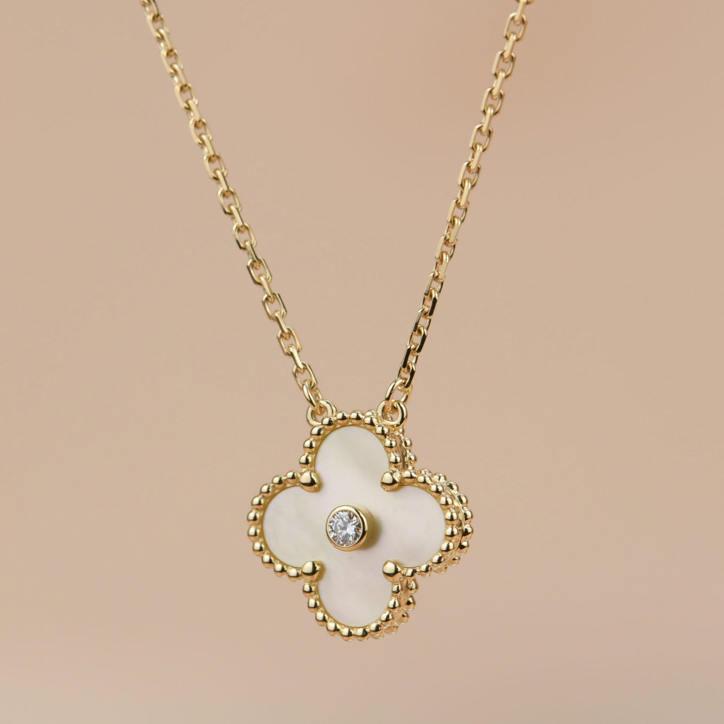 [Kincade Jewelery]Kincade 15MM DIAMOND GOLD MOTHER OF PEARL NECKLACE