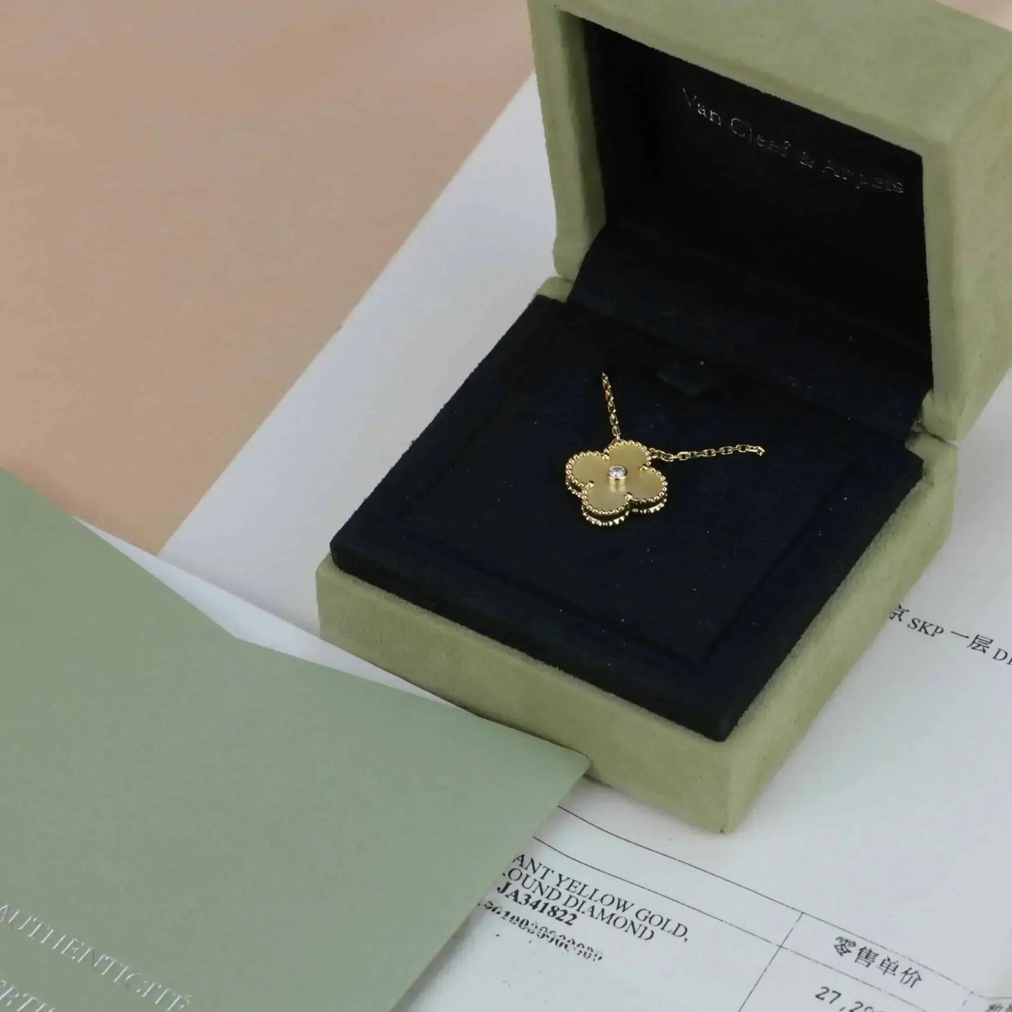 [Kincade Jewelery]Kincade 15MM DIAMOND GOLD MOTHER OF PEARL NECKLACE