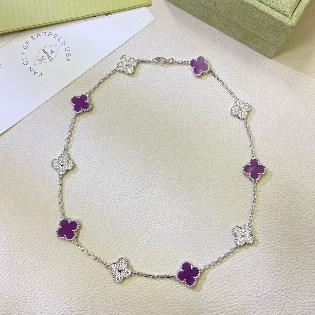 [Kincade Jewelery]Kincade 10 MOTIFS  PURPLE VIOLET DIAMOND NECKLACE