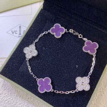 [Kincade Jewelery]Kincade  5 MOTIFS  PURPLE VIOLET DIAMOND BRACELET