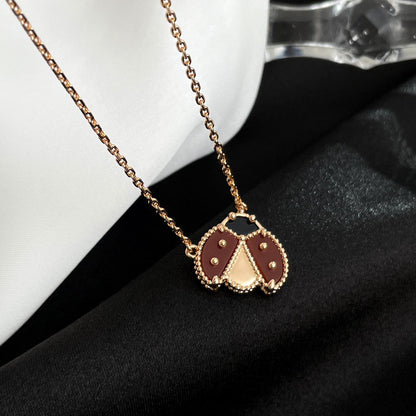 [Kincade Jewelery]LUCKY  CARNELIANS LADYBUG NECKLACE
