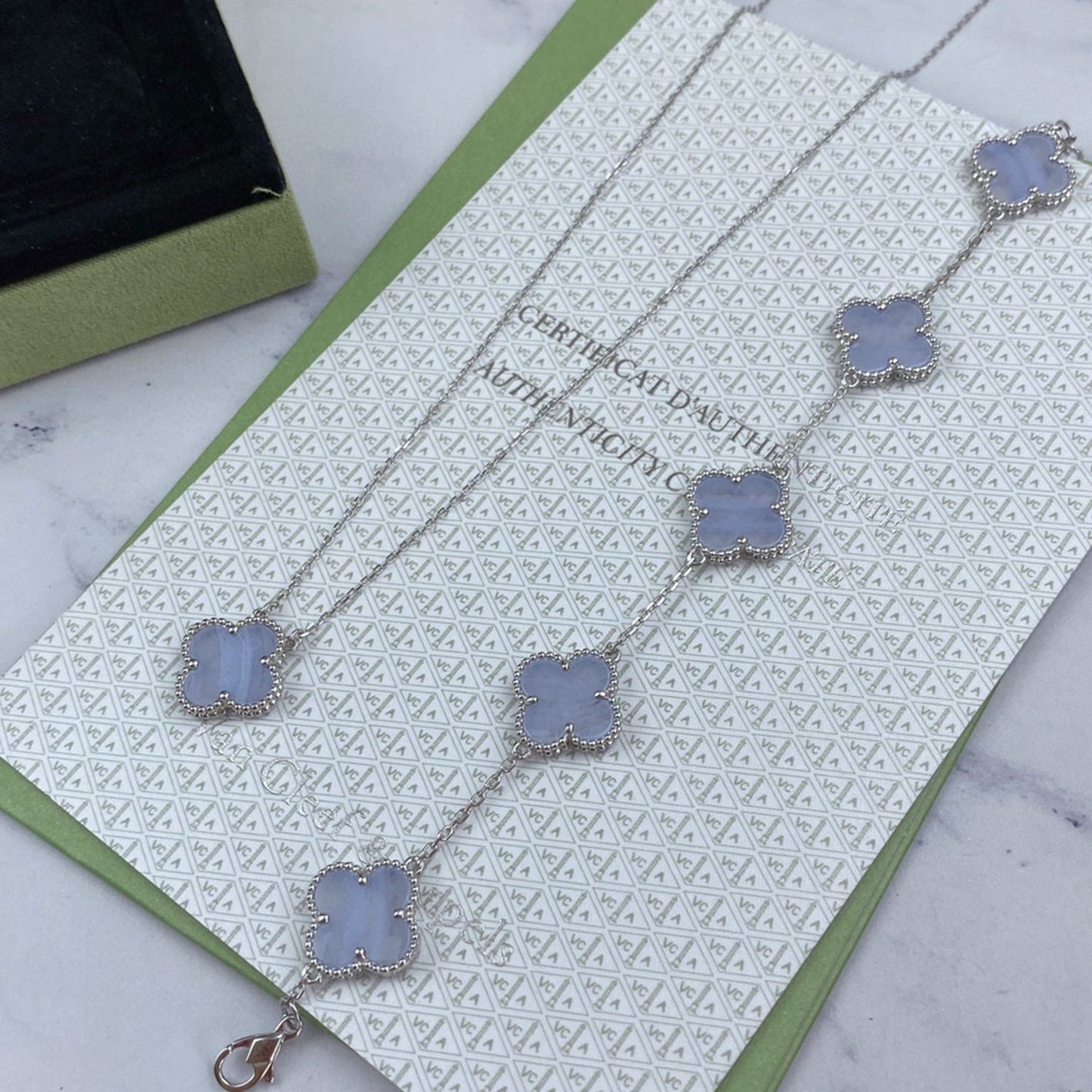 [Kincade Jewelery]Kincade  5 MOTIF PURPLE CHALCEDONY BRACELET SILVER