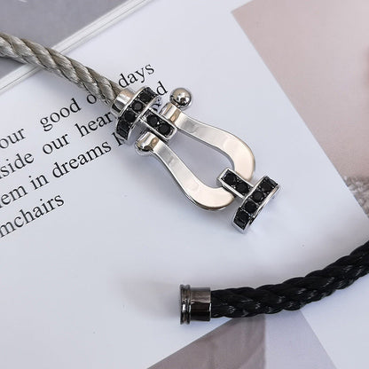 [Kincade Jewelery]FORCE LARGE HORSESHOE BLACK DIAMOND BRACELET SILVER