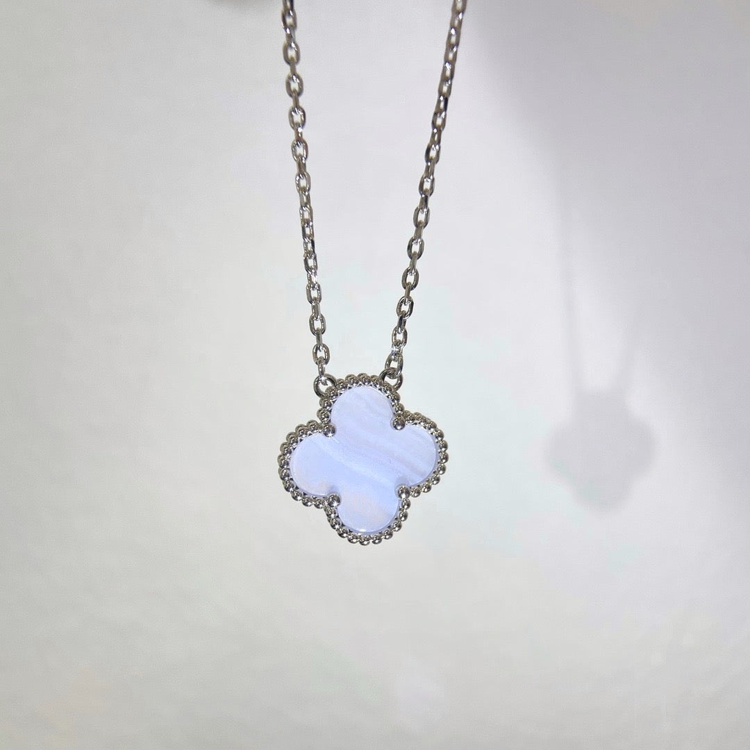 [Kincade Jewelery]Kincade 15MM BLUE CHALCEDONY NECKLACE SILVER