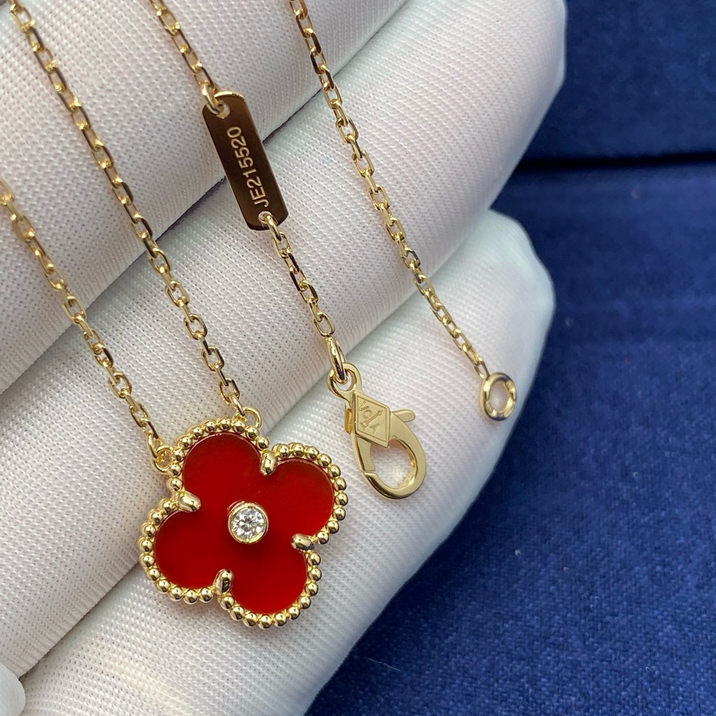[Kincade Jewelery]Kincade 15MM DIAMOND CARNELIAN NECKLACE