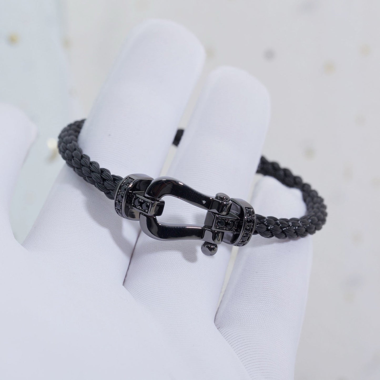 [Kincade Jewelery]FORCE LARGE SERIES HORSESHOE BLACK SAMURAI BRACELET