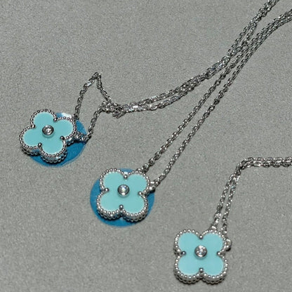 [Kincade Jewelery]Kincade 1 DIAMOND LIGHT BLUE SILVER NECKLACE