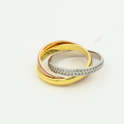 [Kincade Jewelery]TRINITY RING GOLD PINK GOLD SILVER DIAMONDS