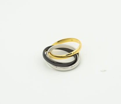 [Kincade Jewelery]TRINITY RING BLACK GOLD SILVER