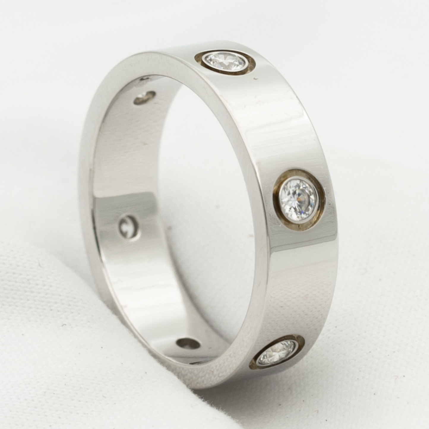 [Kincade Jewelery]LOVE RING 5.5MM 6 DIAMONDS SILVER