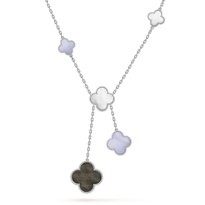 [Kincade Jewelery]Kincade MOP CHALCEDONY NECKLACE SILVER 6 MOTIF
