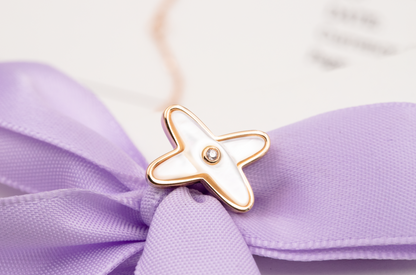 [Kincade Jewelery]JEUX DE WHITE MOP PINK GOLD DIAMOND EARRINGS