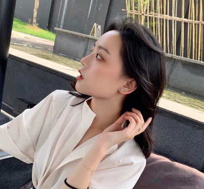 [Kincade Jewelery]JEUX DE WHITE MOP ROSE GOLD DIAMOND EARRINGS