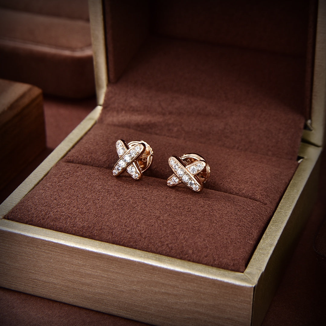 [Kincade Jewelery]JEUX DE GOLD DIAMOND EARRINGS