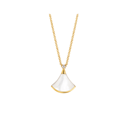 [Kincade Jewelery]DREAM NECKLACE WHITE MOP GOLD 1 DIAMOND