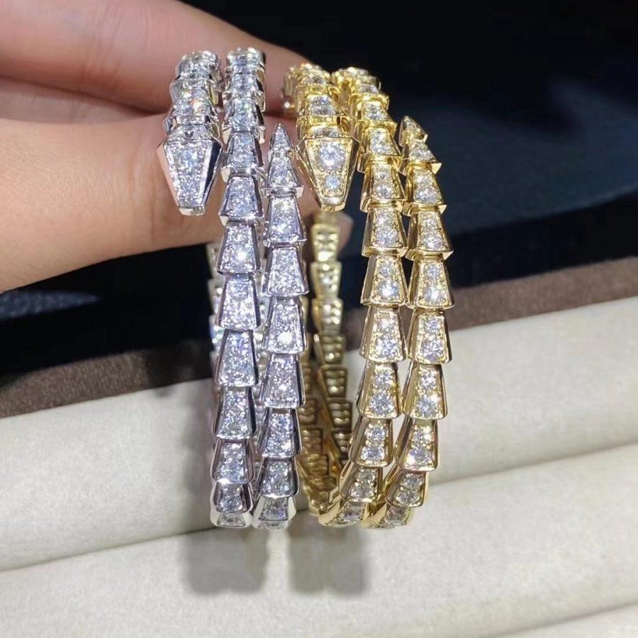 [Kincade Jewelery]SERPENTI BRACELET GOLD DIAMOND DOUBLE ROW