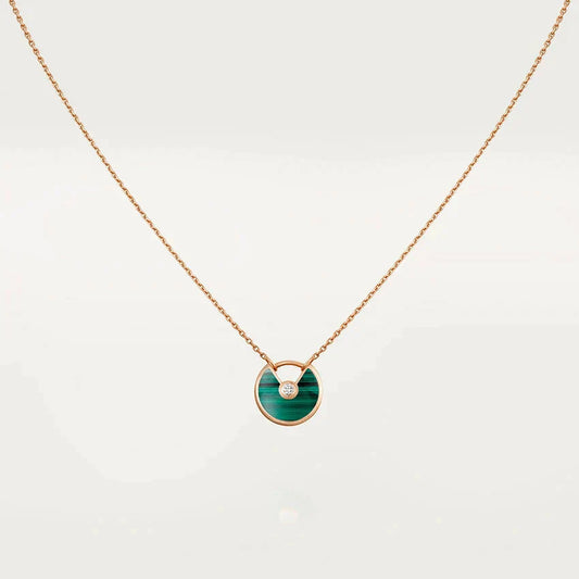 [Kincade Jewelery]AMULETTE ROSE GOLD MALACHITE NECKLACE