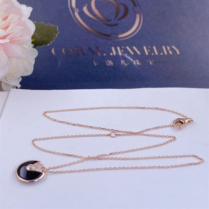 [Kincade Jewelery]AMULETTE ROSE GOLD ONYX NECKLACE
